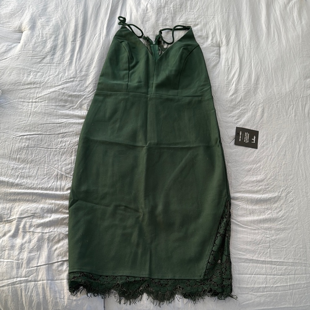 Lulus Green Lace Trim Dress